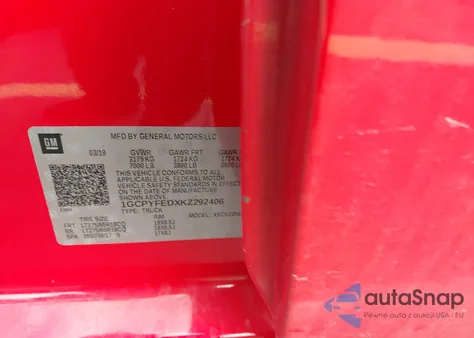 2019 Chevrolet Silverado 1500 Lt Trail Boss from USA, damaged, VIN 1GCPYFEDXKZ292406